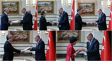Beş ülkenin büyükelçisi, Cumhurbaşkanı Erdoğan'a güven mektuplarını sundu
