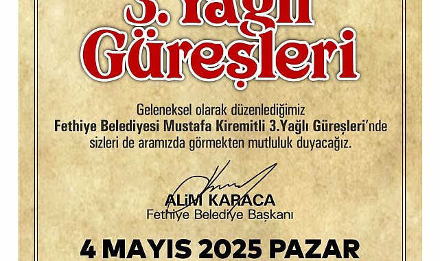 Bu yıl 3'üncüsü düzenlenecek Fethiye Belediyesi Mustafa Kiremitli Yağlı Güreşleri için geri sayım başladı