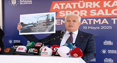 Bursa Büyükşehir Belediyesi, Atatürk Spor Salonu’nun temelini düzenlenen törenle attı 