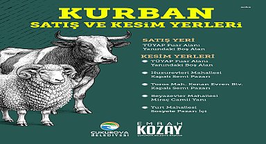 Çukurova’da kurban satış ve kesim yerleri belirlendi