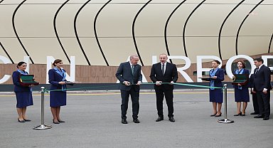 Cumhurbaşkanı Erdoğan, Azerbaycan Cumhurbaşkanı Aliyev ile Laçın Uluslararası Havalimanı'nın açılış törenine katıldı