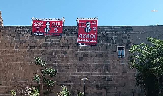 Diyarbakır’da İmamoğlu’nun pankartını surlara asan CHP’liler ‘şüpheli’ sıfatıyla ifadeye çağrıldı