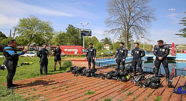Eskişehir Büyükşehir Belediyesi Su Altı Arama Kurtarma ekibi eğitimlerine devam ediyor 