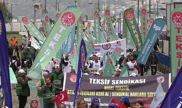 İzmir’de 1 Mayıs Gündoğdu Meydanı'nda kutlandı...DİSK Ege Temsilcisi Sarı: Korkuyorlar, korksunlar. Biz mücadelemizi sürdürüyoruz, sürdüreceğiz