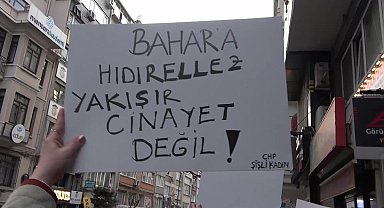 Kadınlar vahşice katledilen Bahar Aksu için toplandı...Nur Sürer: Her gün ortalama üç kadının öldüğü ülkede bu kadınlar nasıl üç çocuk doğuracak!