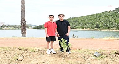 Kuşadalı öğrenciler, Almanya'dan konukları ile ağaç dikti