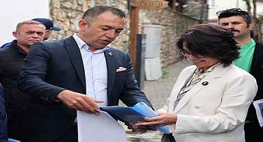Menteşe Belediye Başkanı Köksal Aras, ilçede devam eden çalışmaları yerinde inceledi