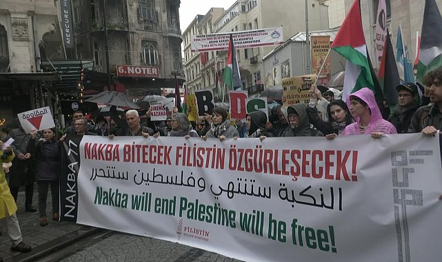 Nakba'nın 77'nci yıl dönümünde İstanbul'da Filistin halkıyla dayanışma yürüyüşü