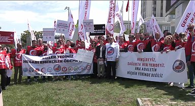 Sağlık personelleri, Sağlık Bakanlığı önünde toplandı... Genel Sağlık İş Sendikası Genel Başkanı: 