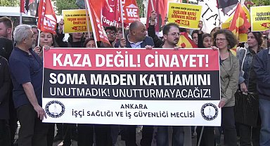 Soma maden faciasında hayatını kaybeden işçiler Ankara'da anıldı...