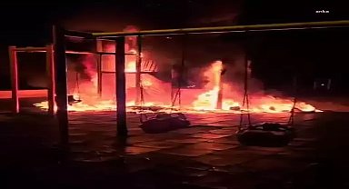 Amasya’da kundaklanan çocuk parkı kullanılamaz hale geldi, 4 şüpheli yakalandı