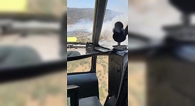 Aydın’da ziraat alanında çıkan yangına havadan ve karadan müdahale ediliyor