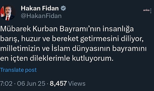 Bakan Fidan: