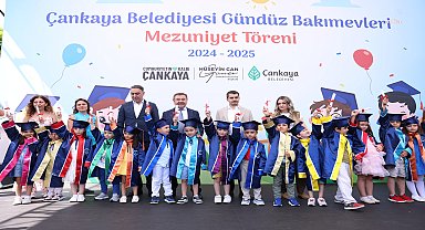 Çankaya Belediye Başkanı Güner, kep atan miniklerin mezuniyet coşkusuna ortak oldu