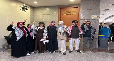 Cumhurbaşkanı konuşurken İsrail'i protesto eden 9 gencin