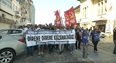 DYO işçileri grevin 37’nci gününde holding binası önünde: Sefalet dayatmasına teslim olmayacağız