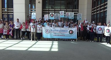 Edirne'de sağlık çalışanları yüzde 16 maaş zammı reddetti, eylem yaptı
