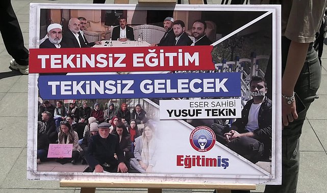 Eğitim-İş Sendikası’ndan “Tekinsiz Eğitim, Tekinsiz Gelecek” sergisi…Kadem Özbay: “Biz Yusuf Tekin’in attığı kalplere değil, tarikat ve cemaatlerle çıldırıyoruz”