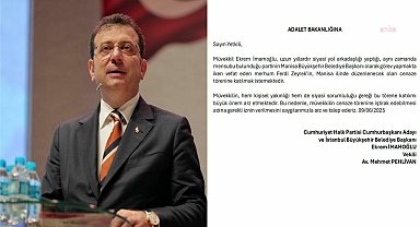 Ekrem İmamoğlu, Ferdi Zeyrek'in cenazesine katılmak için Adalet Bakanlığı'na başvuruda bulundu