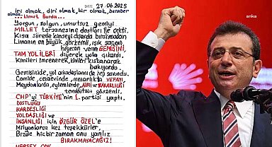 Ekrem İmamoğlu'ndan Özgür Özel'e destek mesajı: Partimizin ve genel başkanımızın bu süreçte yanındayız