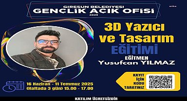 Giresun Belediyesi’nden gençler için “3D Yazıcı ve Tasarım” eğitimi