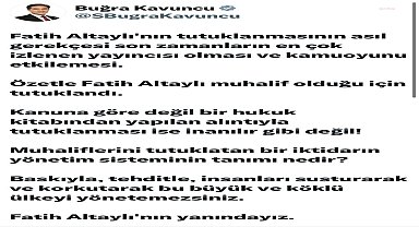İYİ Parti Grup Başkanvekili Buğra Kavuncu: ''Fatih Altaylı muhalif olduğu için tutuklandı, Altaylı'nın yanındayız''