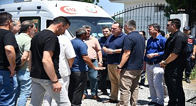Manisa Büyükşehir Belediye Başkanı Dutlulu, Akhisar'da yangın yerinde incelemelerde bulundu