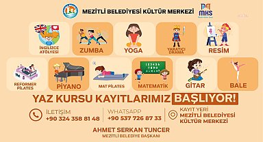 Mezitli Belediyesi’nden yaz boyunca kültür, sanat ve spor kursları