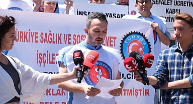 Osmangazi Üniversitesi Tıp Fakültesi Hastanesi işçilerinden zam protestosu...