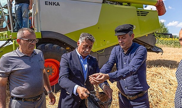 Özgür Özel Tekirdağ'da çiftçilerle buğday hasadı yaptı