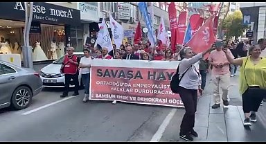 Samsun Emek Barış ve Demokrasi Güçleri'nden “Savaşa Hayır” yürüyüşü