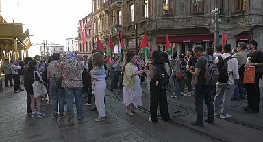 Tünel'de Filistin'e destek eylemi: İsrail’e tam ambargo ilan edilmeli