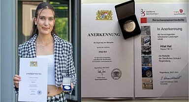 Almanya'da mesleki eğitimde üstün başarı gösteren Hilal Hal “Kerscheinsteiner madalyası” ile ödüllendirildi