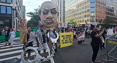 Beyaz Saray çevresinde Netenyahu'ya protesto