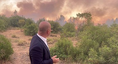 CHP'li Murat Bakan Buca'da yangının olduğu noktadan aktardı: İzmir yanmadan, kül olmadan daha çok uçak ve arazöz istiyoruz