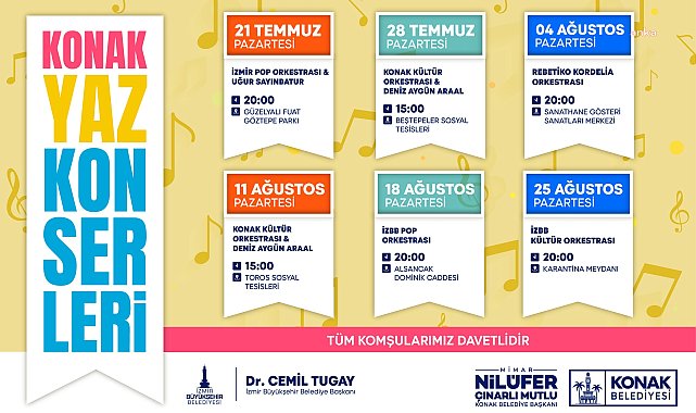 Konak'ta yaz konserleri başlıyor