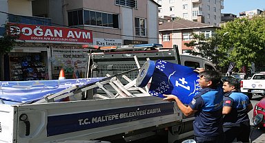 Maltepe Belediyesi Zabıta Müdürlüğü'nden Fındıklı Mahallesi'nde işgaliye denetimi