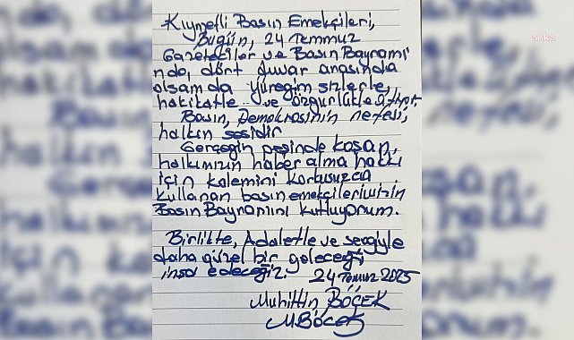 Muhittin Böcek cezaevinden gazetecilerin Basın Bayramı'nı kutladı: