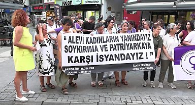 Suriye'de Alevilere ve Dürzilere yönelik saldırılara İzmir'de kadınlardan tepki