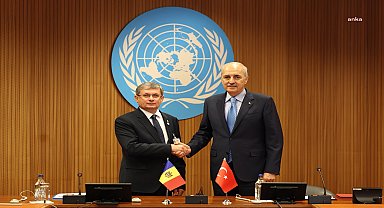 TBMM Başkanı Kurtulmuş, Moldova Parlamento Başkanı Grosu ile bir araya geldi