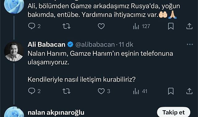 Ali Babacan'dan Rusya'da yoğun bakıma alınan ODTÜ'lü arkadaşına vefa