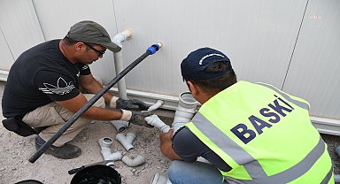 BASKİ, deprem bölgesinde 29 konteynerde su ve kanalizasyon bağlantısı gerçekleştirdi