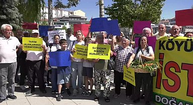 Çorum'da taş ocağına karşı çıkan köylüler eylem yaptı