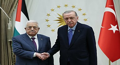 Cumhurbaşkanı Erdoğan, Filistin Devlet Başkanı Mahmud Abbas ile görüştü