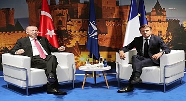 Cumhurbaşkanı Erdoğan, Fransa Cumhurbaşkanı Macron ile görüştü
