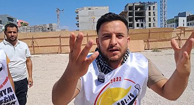 Hatay'da ücretleri ödenmeyen TOKİ işçilerinin çatıda eylemi devam ediyor: 