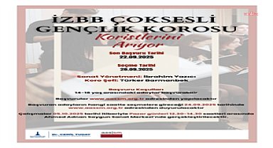 İzmir Büyükşehir Belediyesi, yeni kurulacak gençlik korusu için korist, tenor ve bas korist alacak