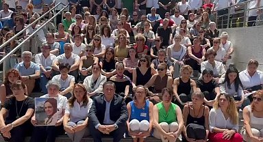 Mesai arkadaşları ve milletvekilleri, TBMM personeli Saliha Akkaş'ın eşi tarafından öldürülmesini protesto etti