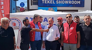 Şavşat'ta dayanışma çadırını ziyaret eden eski Belediye Başkanı Demir: 