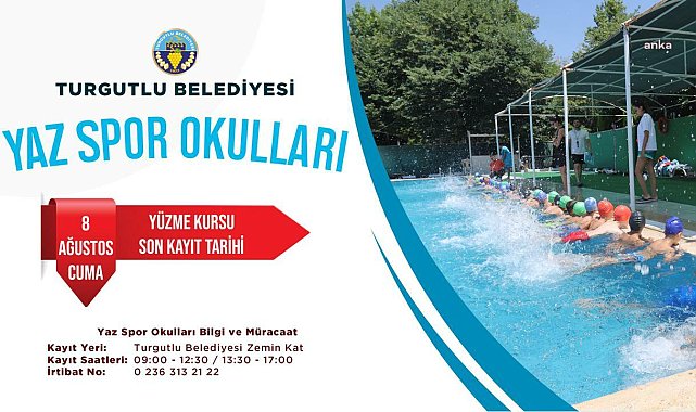 Turgutlu Belediyesi'nin yüzme kursuna son kayıt 8 Ağustos'ta